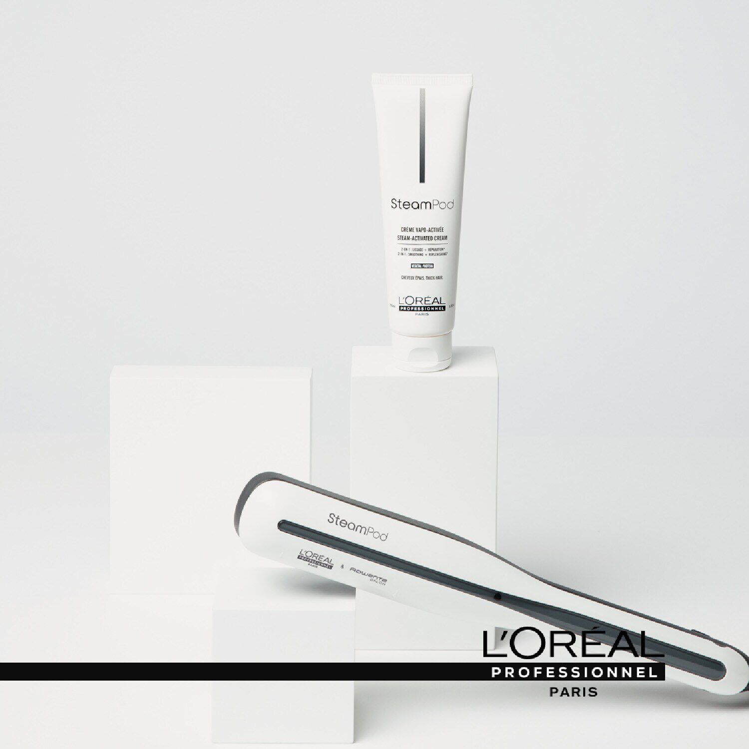SteamPod Cr me Vapo activ e Crema para cabello grueso