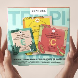 Trío Tropical de Mascarillas - Kit de tratamiento de rostro, ojos y cabello