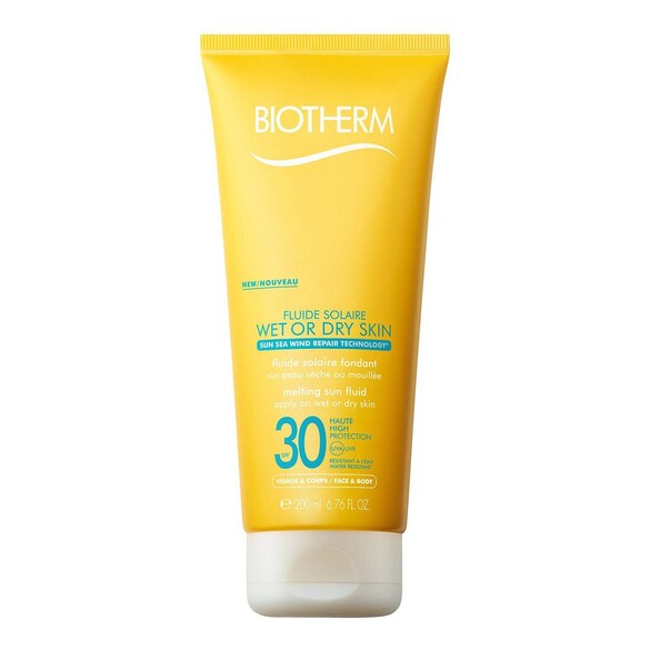 Biotherm Fluide Solaire Wet and Dry Skin-Rostro y cuerpo SPF30, BIOTHERM