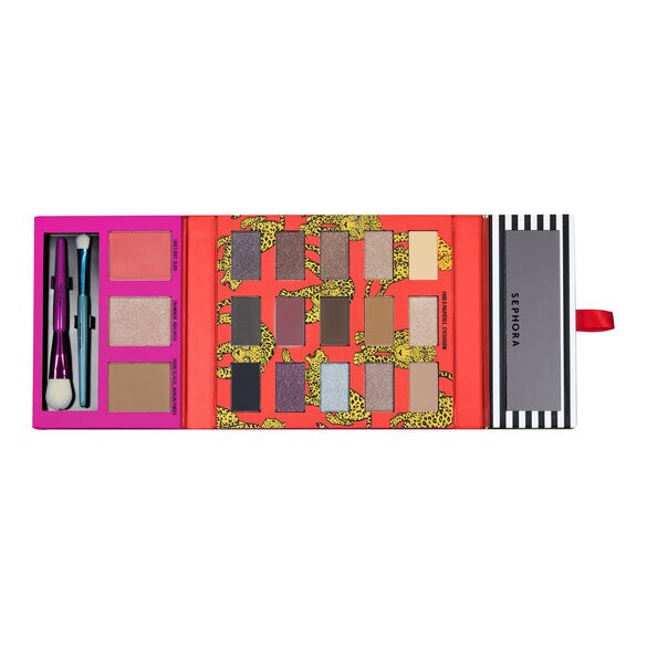 Wild Book Palette* - Paleta de 15 sombras, 3 polvos de maquillaje & 2 Pinceles, SEPHORA COLLECTION