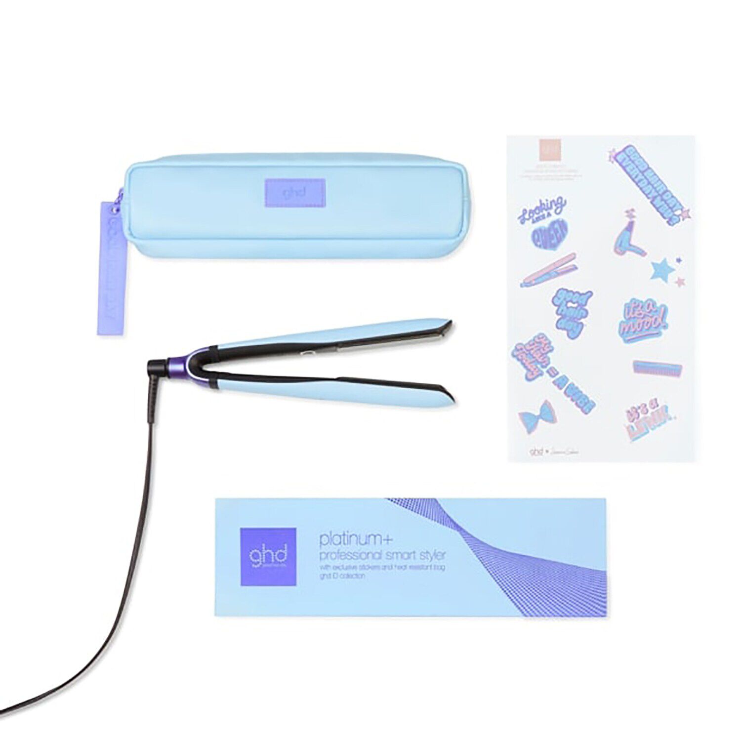 Plancha de pelo ghd platinum azul pastel iD Collection