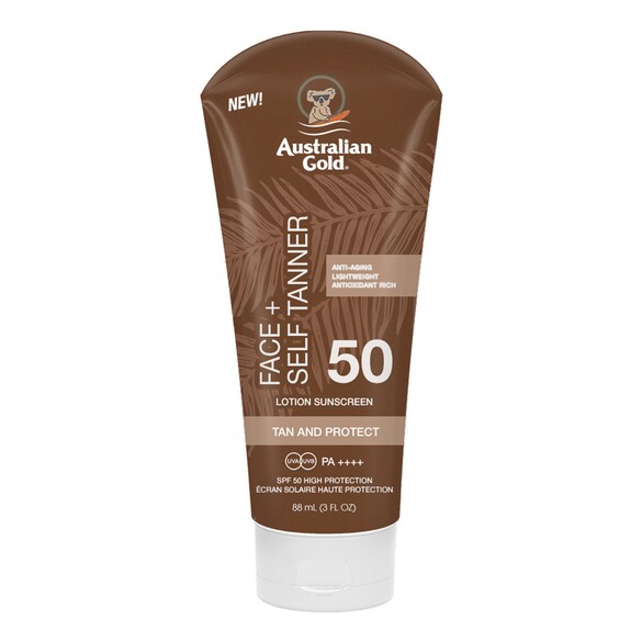 Sun Care SPF50 Face With Self Tanner - Loción Solar, AUSTRALIAN GOLD