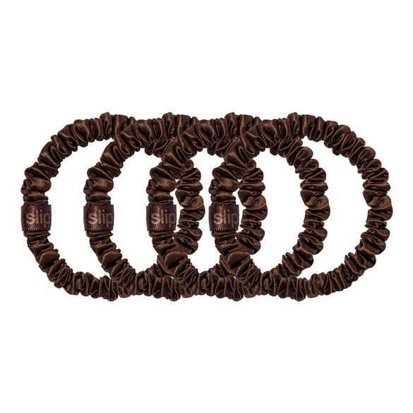 Coletero de seda marrón oscuro- Accesorio cabello, SLIP