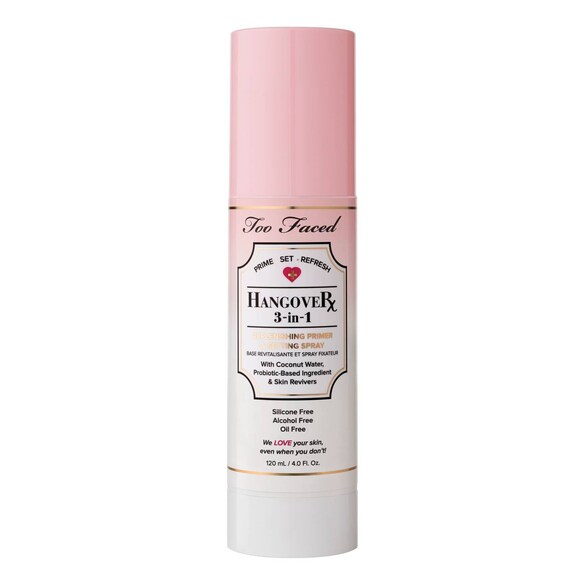 Hangover 3-in-1 Setting Spray - Base revitaliante y spray fijador, Too Faced