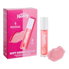 Kit Soft Kisses Heroes - Aceite labial y cepillo exfoliante, Merci Handy
