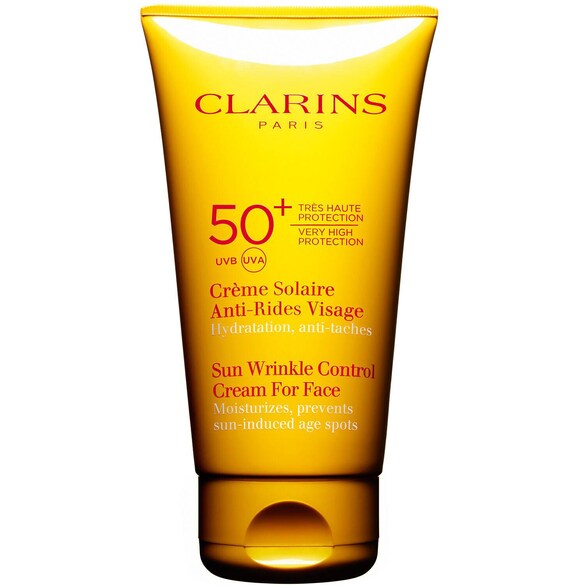 Crème Solaire Anti-Rides Visage - UVA/UVB 50+ très haute protection, Clarins