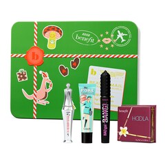 Full Glam Greetings Holiday Set - Gel para cejas, mascara, bronzer y primer, BENEFIT COSMETICS