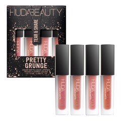 Pretty Grunge Liquid Matte Lip Quad - Estuche de labiales líquidos, HUDA BEAUTY