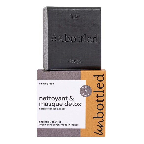 Detox solid cleanser & mask - Tratamiento Facial de carbón vegetal y té, Unbottled