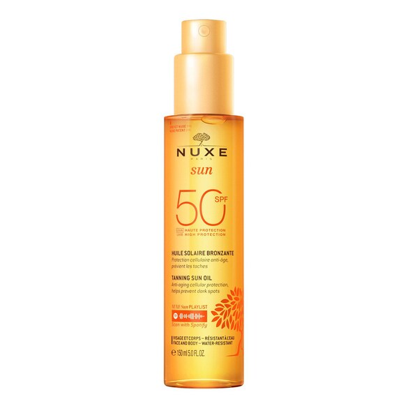 Sun Aceite - Bronceador Para Rostro Y Cuerpo Alta Protección SPF 50 , Nuxe