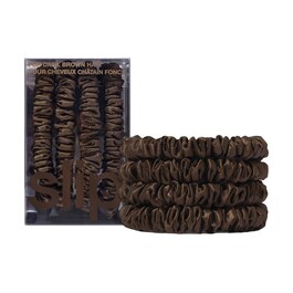 Coletero de seda marrón oscuro- Accesorio cabello