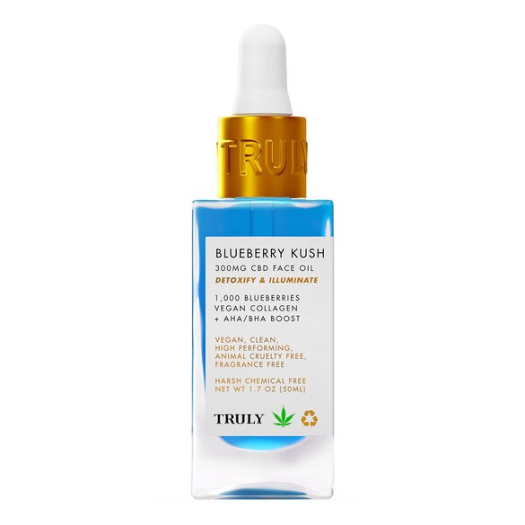 Blueberry Kush CBD Face Oil - Aceite facial desintoxicante e iluminador, TRULY