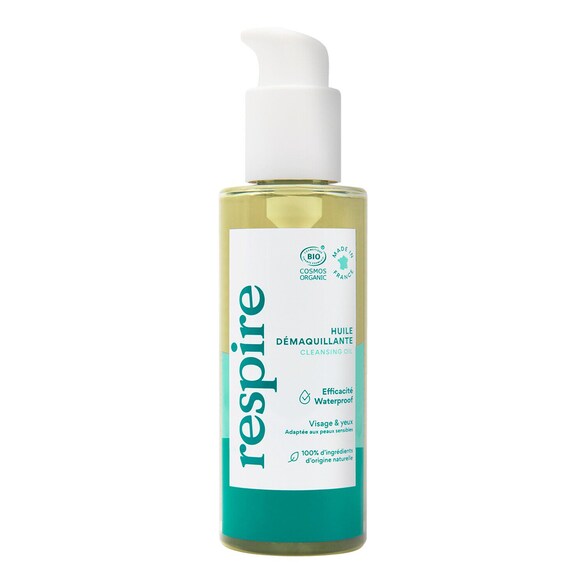 Aceite desmaquillante - Limpiador y desmaquillador de rostro y ojos, RESPIRE