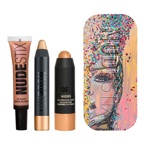 Mini Nude Gold Glam - Kit Rostro, NUDESTIX