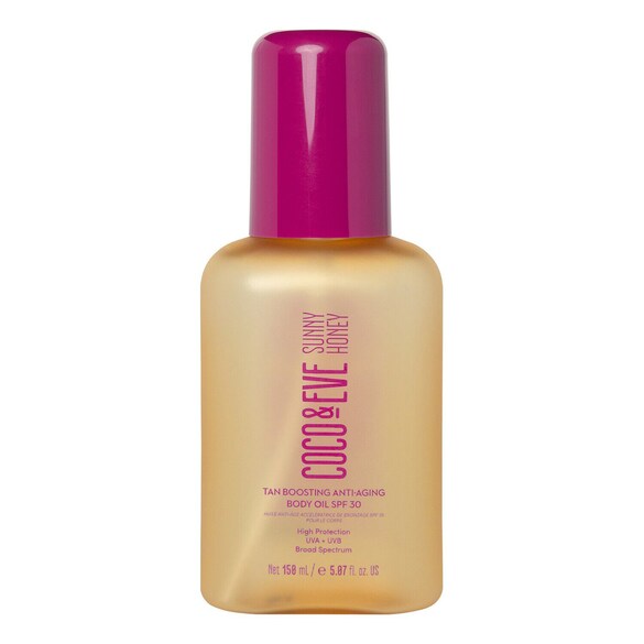 Aceite corporal bronceador antiedad SPF 30 - Crema solar para el cuerpo, Coco & Eve