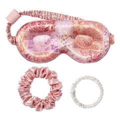 Set Fiesta de Pijamas Boteh - Estuche Mascarilla de Pura Seda y coleteros, Slip